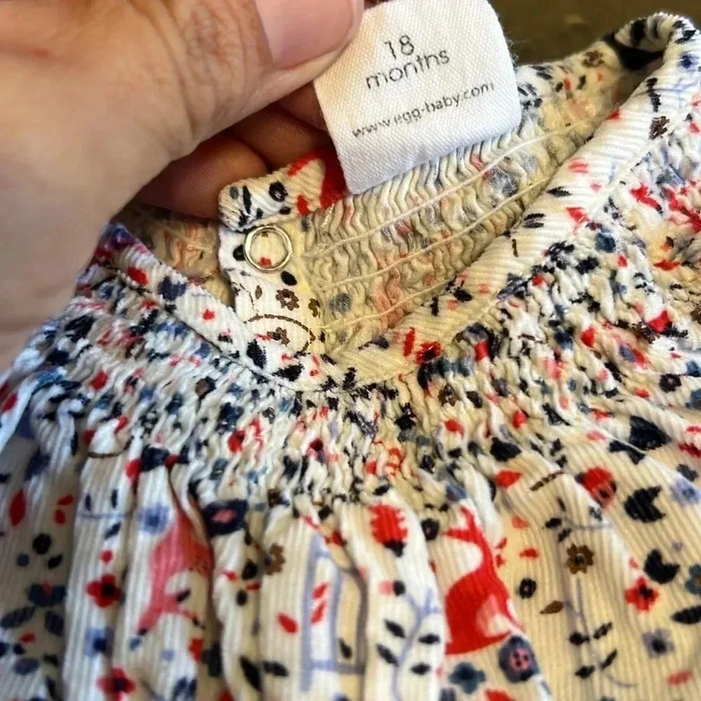EGG by Susan Lozar Bundle Romper Jumpsuit Animal Print Doe Deer 12 18 Months